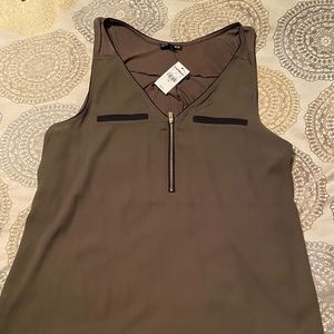 Express dress tank top, army green with black accents, NWT, Large